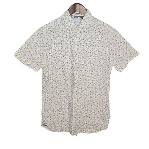 Cactus Man‎ Ricky Singh Floral Print Short Sleeve Button Up Summer Shirt Mens S